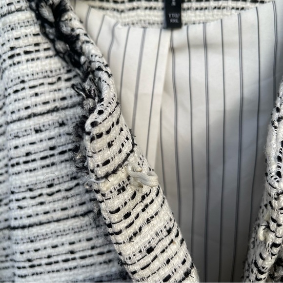 Le Chateau Black & White Tweed Blazer Jacket Designer Inspired SZ XXL - Picture 8 of 16
